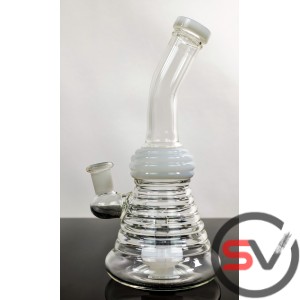 RIBBED ROUND GLASS WATER PIPE 8inch